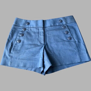 Ann Taylor Flat Front Blue Stretch Shorts